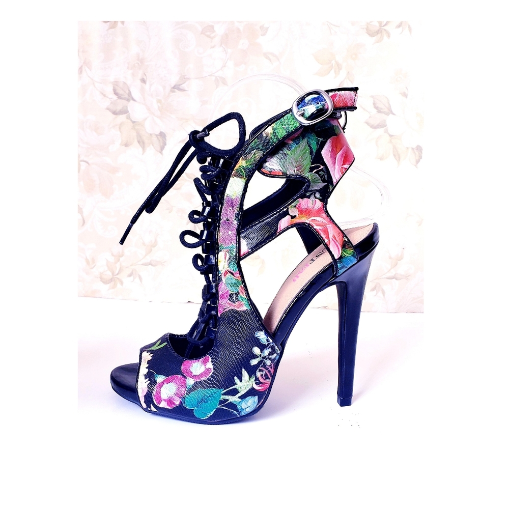JustFab Floral Stilettos Heels